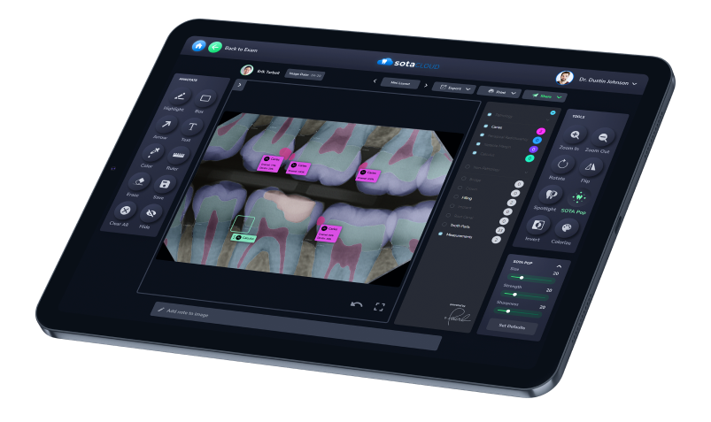 Cloud-based dental imaging software. 