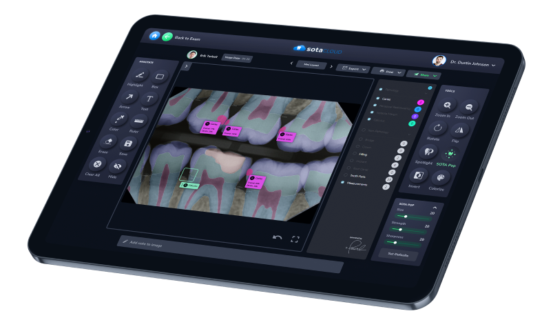 Cloud-based dental imaging software. 