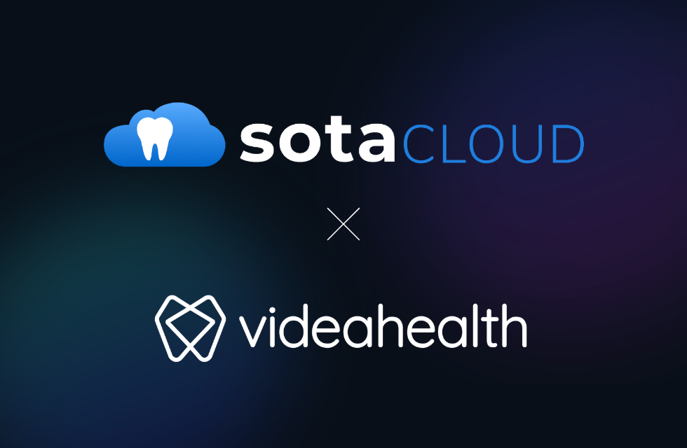 Dentist reviewing AI-powered dental X-rays using SOTA Cloud’s cloud-based imaging software with VideaHealth integration